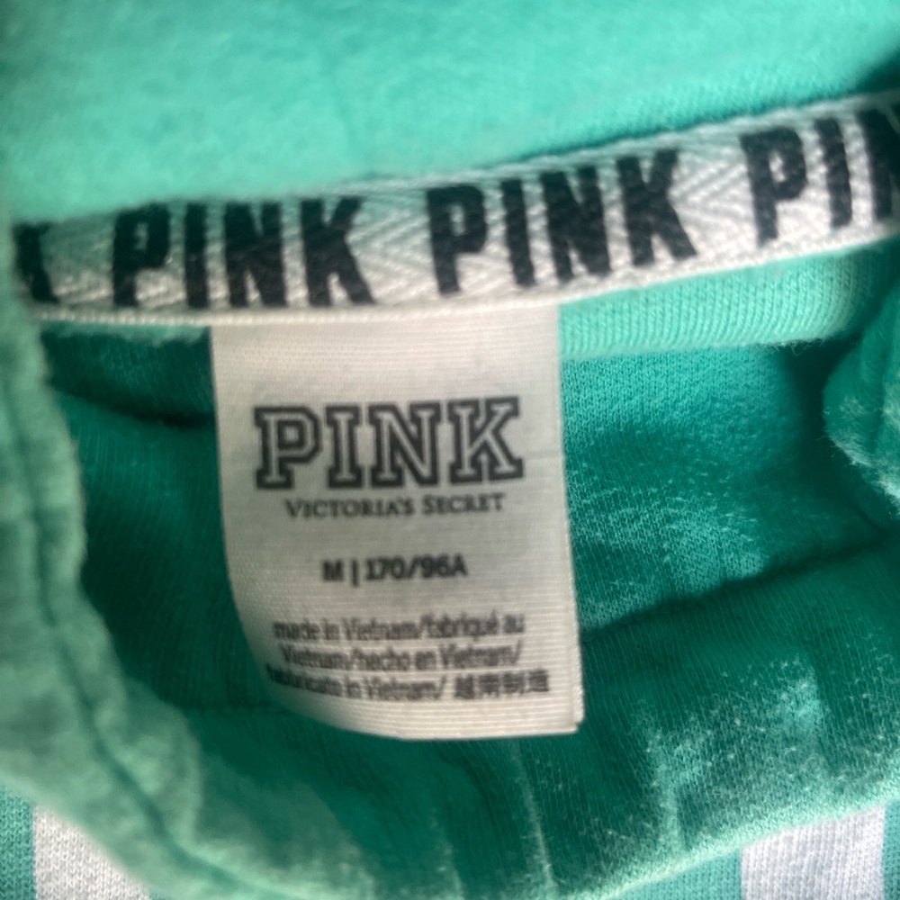 PINK Victoria’s Secret Mint Green Logo Hoodie - Size Medium